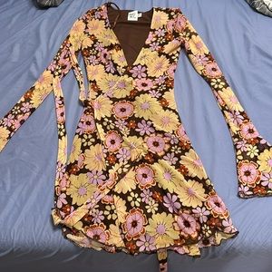 Princess poly wrap mini dress